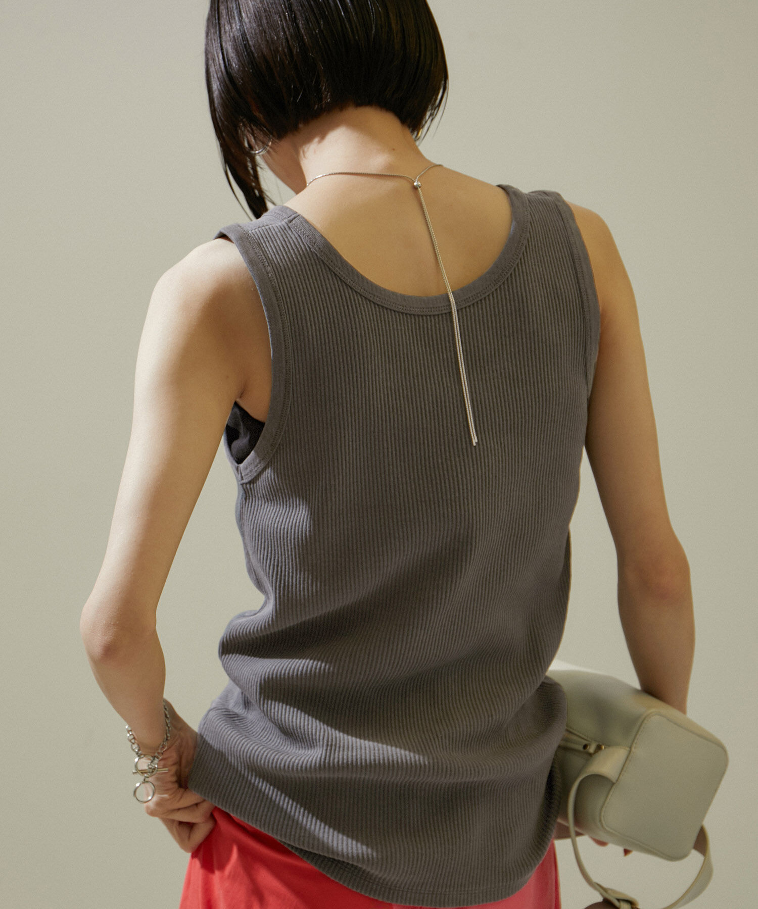 SALON adam et rope'「ヴィンテージライクリブタンクトップ【セットアップ対応・洗える】」|タンクトップ|