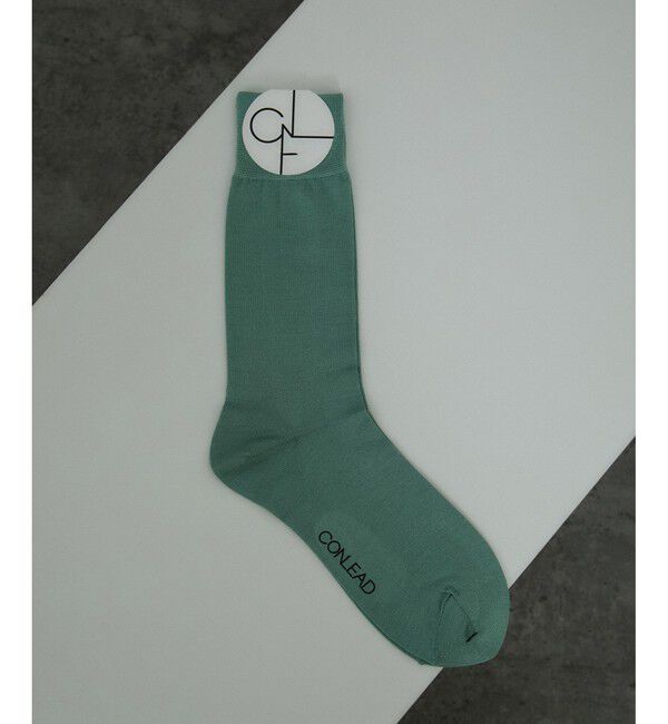 SALON adam et rope'「【CONLEAD（コンリード）】Silk socks / シルクソックス」|ソックス|グリーンサブ(35)