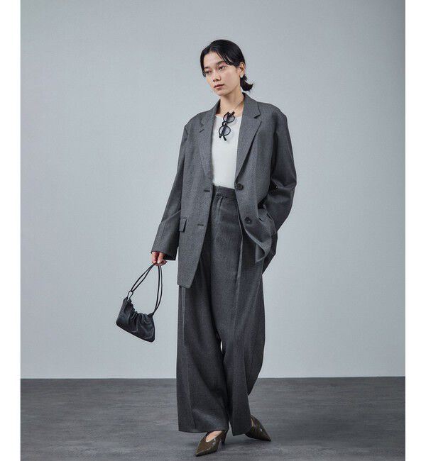 SALON adam et rope'「ウールタックワイドパンツ / セットアップ対応」|スラックス|