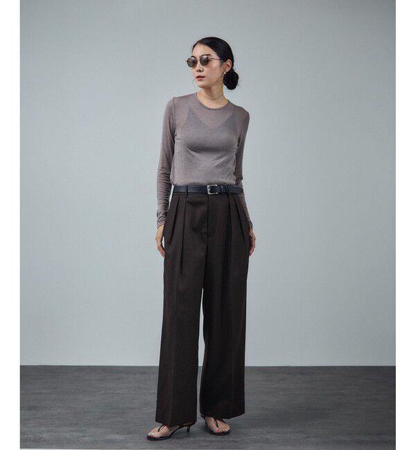 SALON adam et rope'「ウールタックワイドパンツ / セットアップ対応」|スラックス|