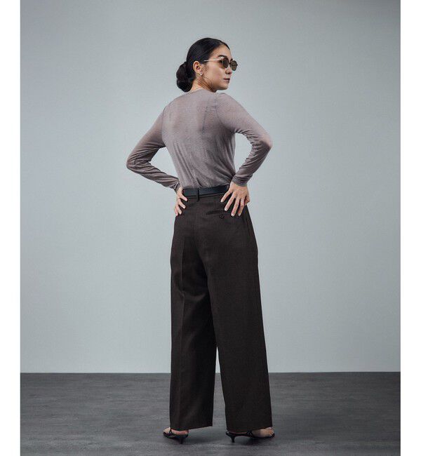 SALON adam et rope'「ウールタックワイドパンツ / セットアップ対応」|スラックス|