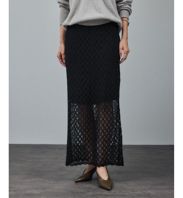 SALON adam et rope'「ラッセルレースヘムスカラップスカート / セットアップ対応」|スカート|