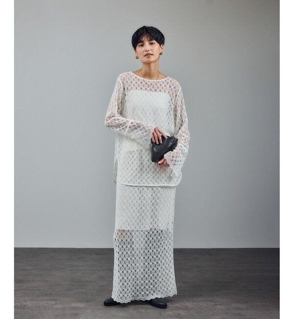 SALON adam et rope'「ラッセルレースヘムスカラップスカート / セットアップ対応」|スカート|