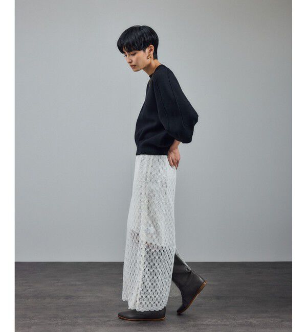 SALON adam et rope'「ラッセルレースヘムスカラップスカート / セットアップ対応」|スカート|