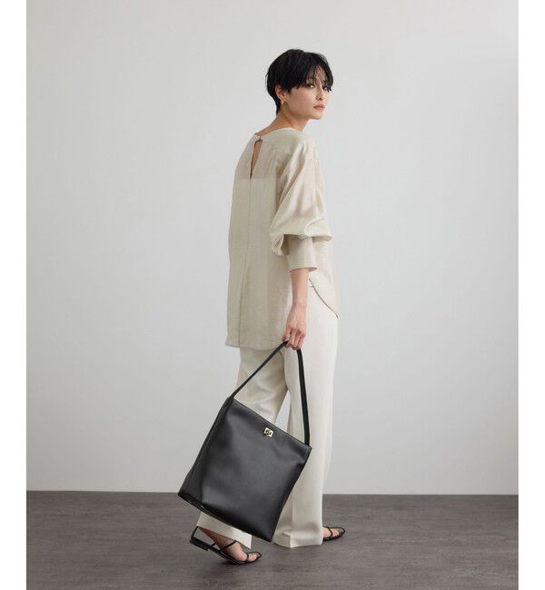 SALON adam et rope'「【WEB限定】【W S（ドゥーブル）】ソフトレザーメタルロックバケットバッグ」|ショルダー・メッセンジャー|