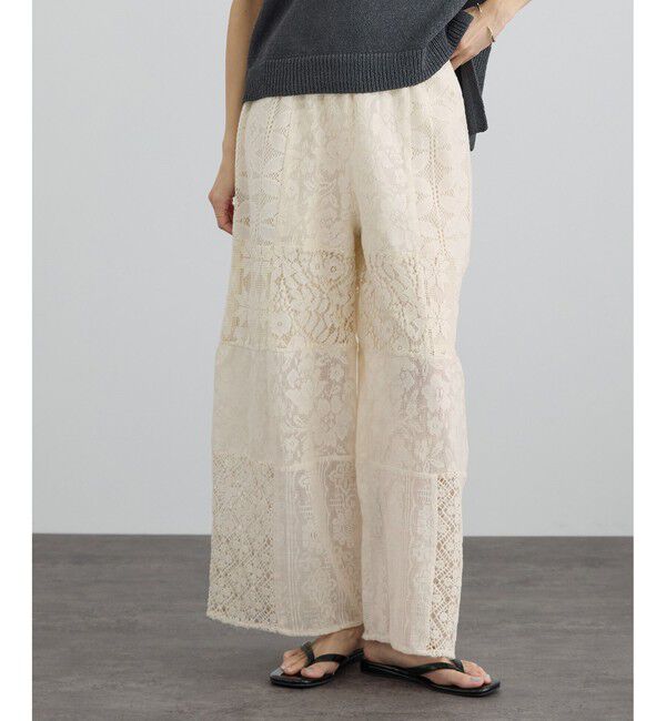 SALON adam et rope'「【WEB限定】パッチワークレースパンツ / セットアップ対応」|チノ|