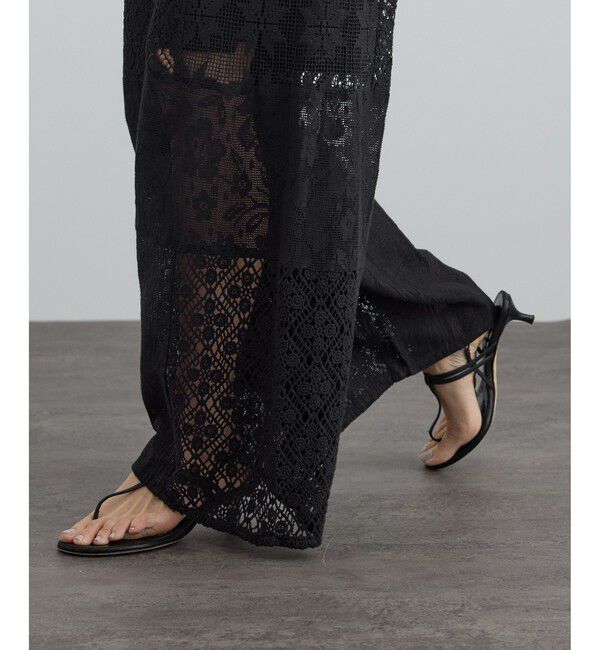 SALON adam et rope'「【WEB限定】パッチワークレースパンツ / セットアップ対応」|チノ|