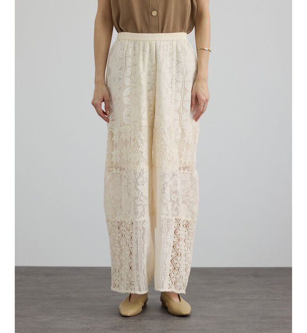 SALON adam et rope'「【WEB限定】パッチワークレースパンツ / セットアップ対応」|チノ|