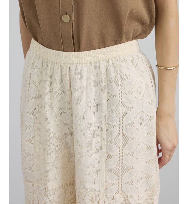 SALON adam et rope'「【WEB限定】パッチワークレースパンツ / セットアップ対応」|チノ|