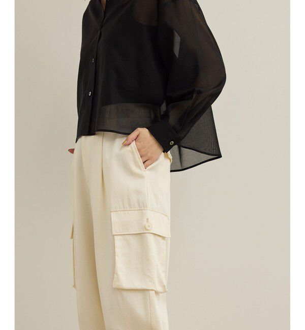 ROPE「【洗える】シャイニーサテンパンツ/一部セットアップ対応」|カーゴ|