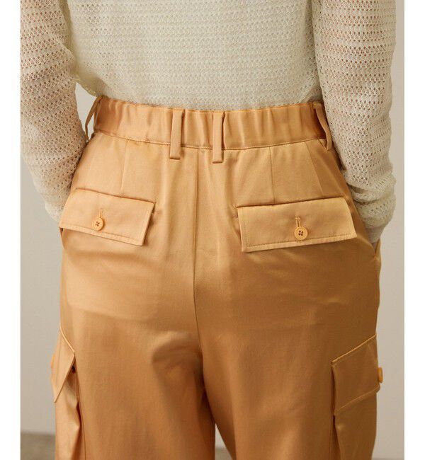 ROPE「【洗える】シャイニーサテンパンツ/一部セットアップ対応」|カーゴ|