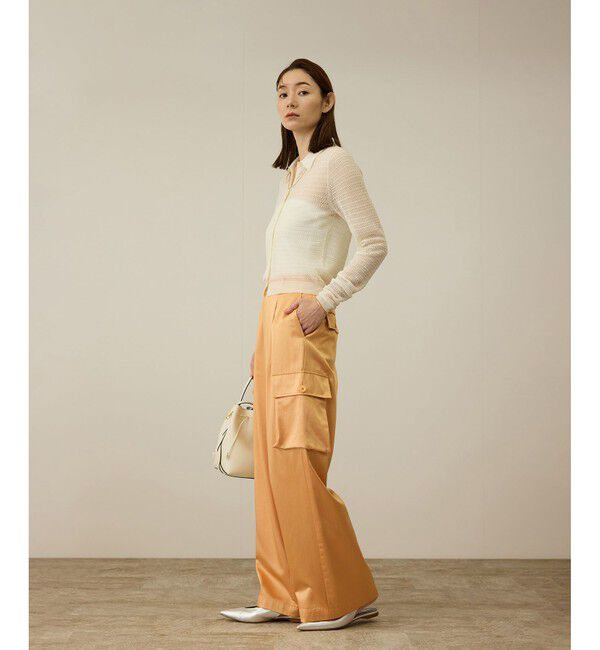 ROPE「【洗える】シャイニーサテンパンツ/一部セットアップ対応」|カーゴ|