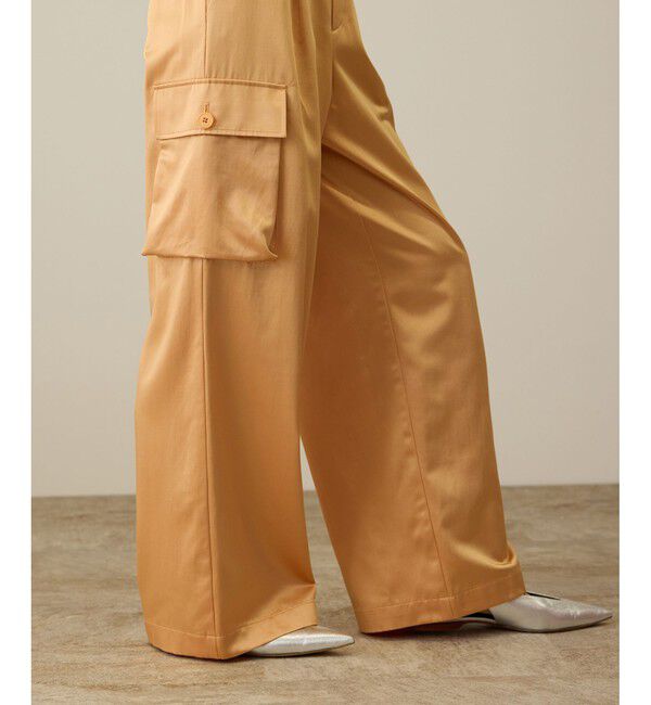 ROPE「【洗える】シャイニーサテンパンツ/一部セットアップ対応」|カーゴ|