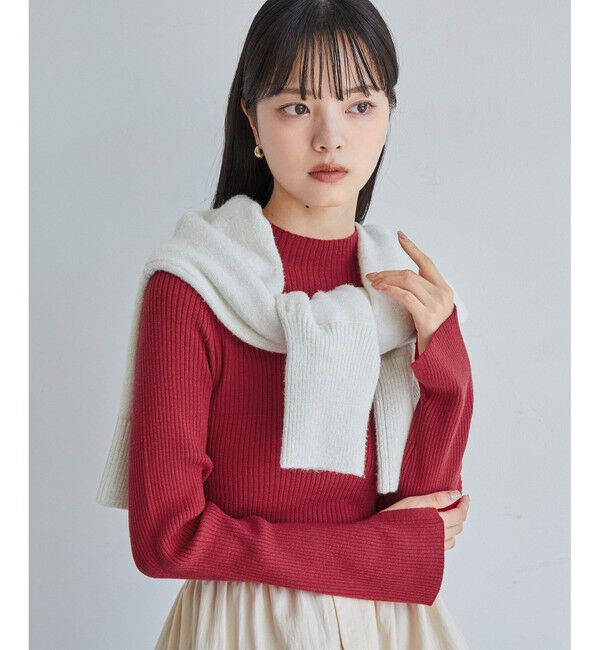 VIS「【新色追加】リブニットプチハイネックプルオーバー【低身長向けサイズ有】」|ニット・セーター|