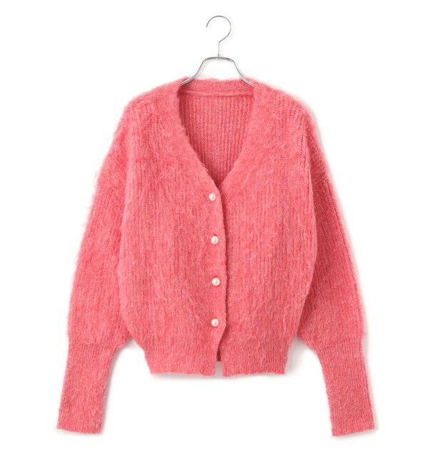 VIS「パールボタンVネック片畦ニットカーディガン」|カーディガン|
