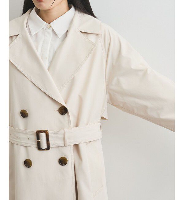 VIS「【定番人気】【撥水/UVケア】後ろタックトレンチコート スプリングコート」|トレンチコート|