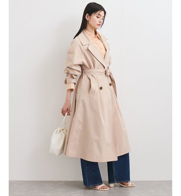 VIS「【定番人気】【撥水/UVケア】後ろタックトレンチコート スプリングコート」|トレンチコート|ベージュ(27)