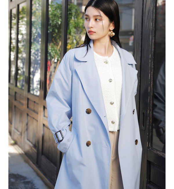 VIS「【定番人気】【撥水/UVケア】後ろタックトレンチコート スプリングコート」|トレンチコート|