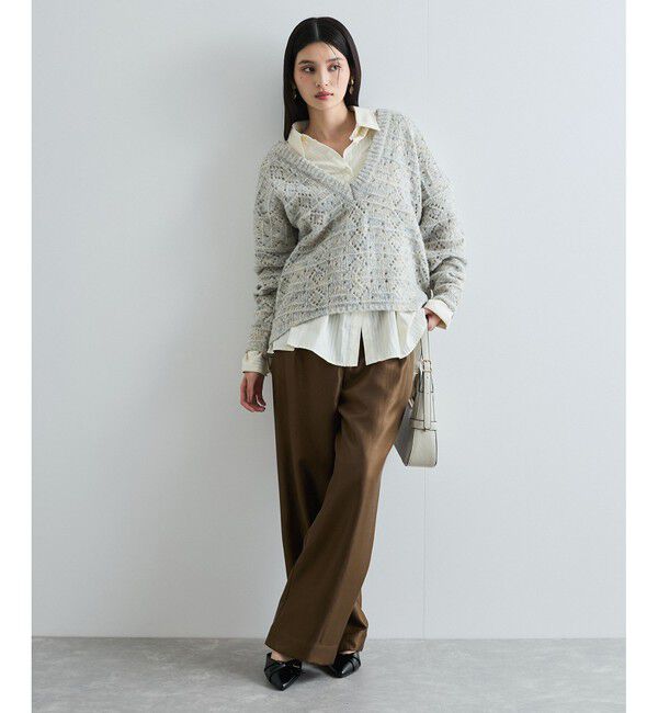 VIS「ミックスカラー深Vネックニット」|ニット・セーター|