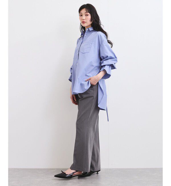VIS「【洗える】プリーツスリーブフレアーシャツ」|シャツ・ブラウス|