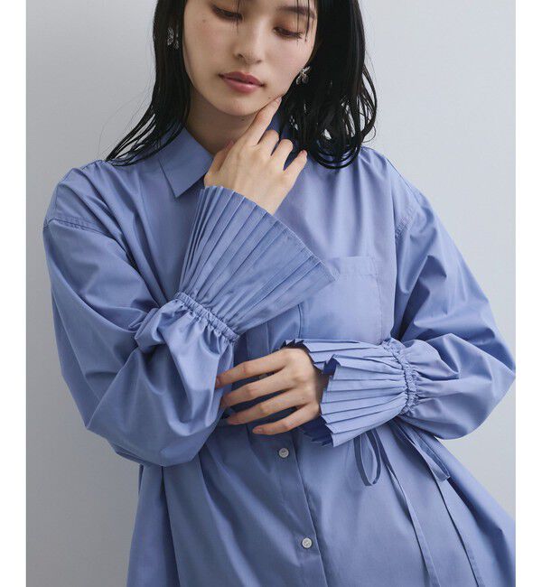 VIS「【洗える】プリーツスリーブフレアーシャツ」|シャツ・ブラウス|