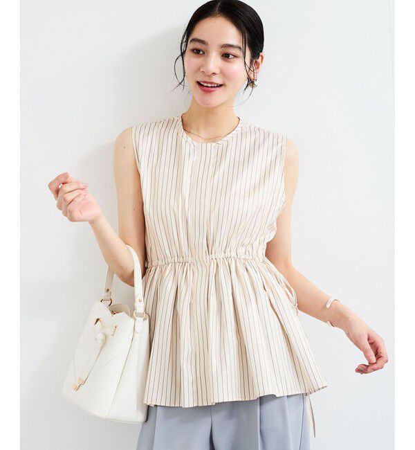 VIS「【WEB限定】ギャザーペプラムブラウス」|シャツ・ブラウス|