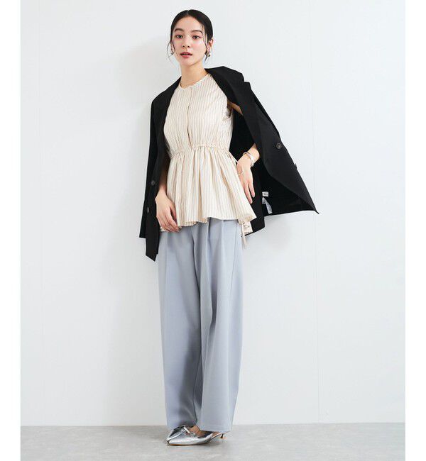 VIS「【WEB限定】ギャザーペプラムブラウス」|シャツ・ブラウス|