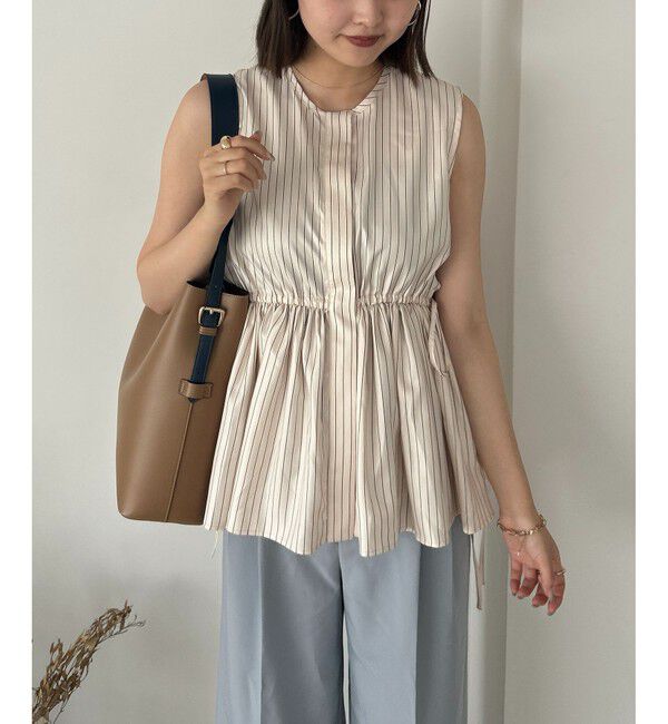 VIS「【WEB限定】ギャザーペプラムブラウス」|シャツ・ブラウス|