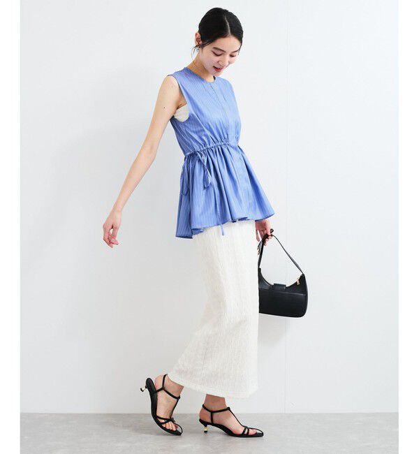 VIS「【WEB限定】ギャザーペプラムブラウス」|シャツ・ブラウス|