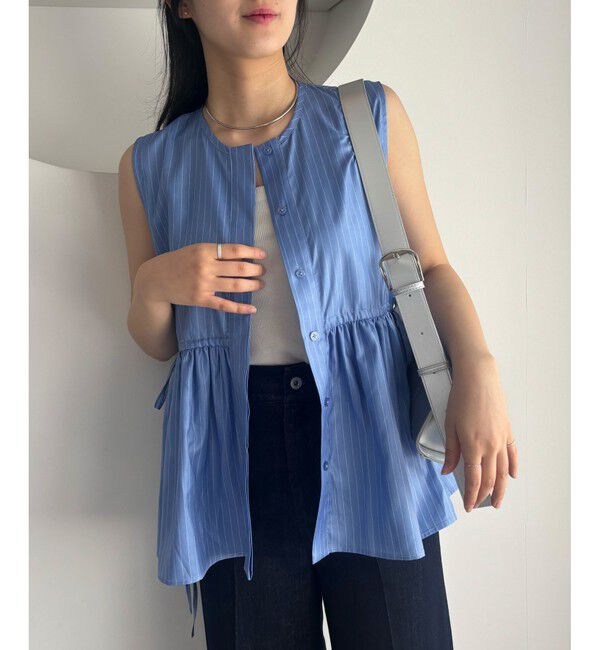 VIS「【WEB限定】ギャザーペプラムブラウス」|シャツ・ブラウス|