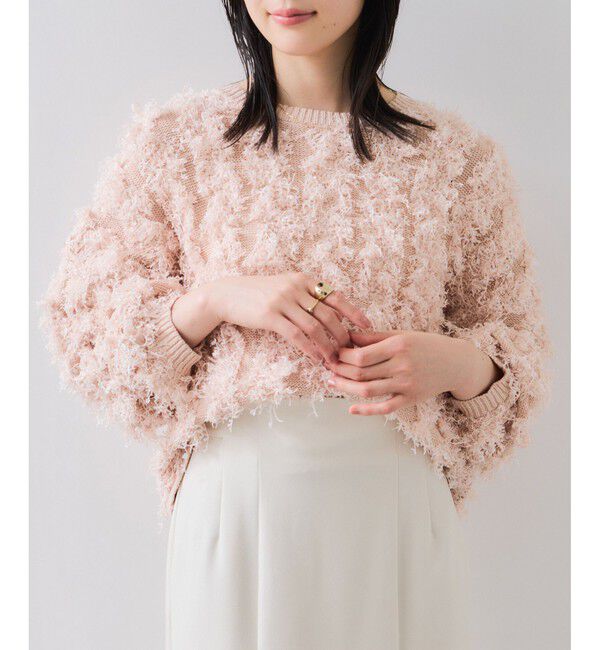 VIS「リボンヤーンフリンジニットプルオーバー」|ニット・セーター|