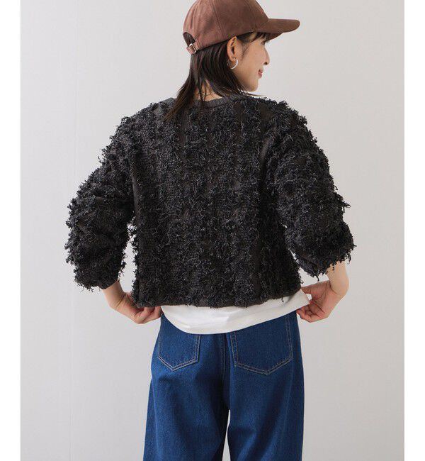 VIS「リボンヤーンフリンジニットプルオーバー」|ニット・セーター|