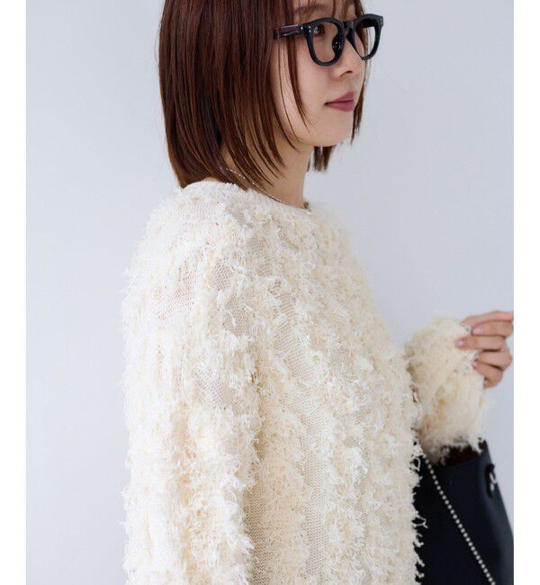 VIS「リボンヤーンフリンジニットプルオーバー」|ニット・セーター|
