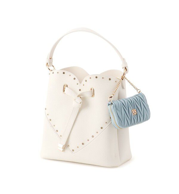 VIS「ラインストーン＆スタッズハートカットバッグ」|ショルダー・メッセンジャー|