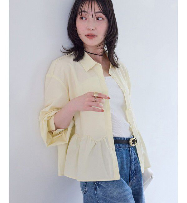 VIS「ウエーブヘムペプラムシャツ」|シャツ・ブラウス|イエロー(80)