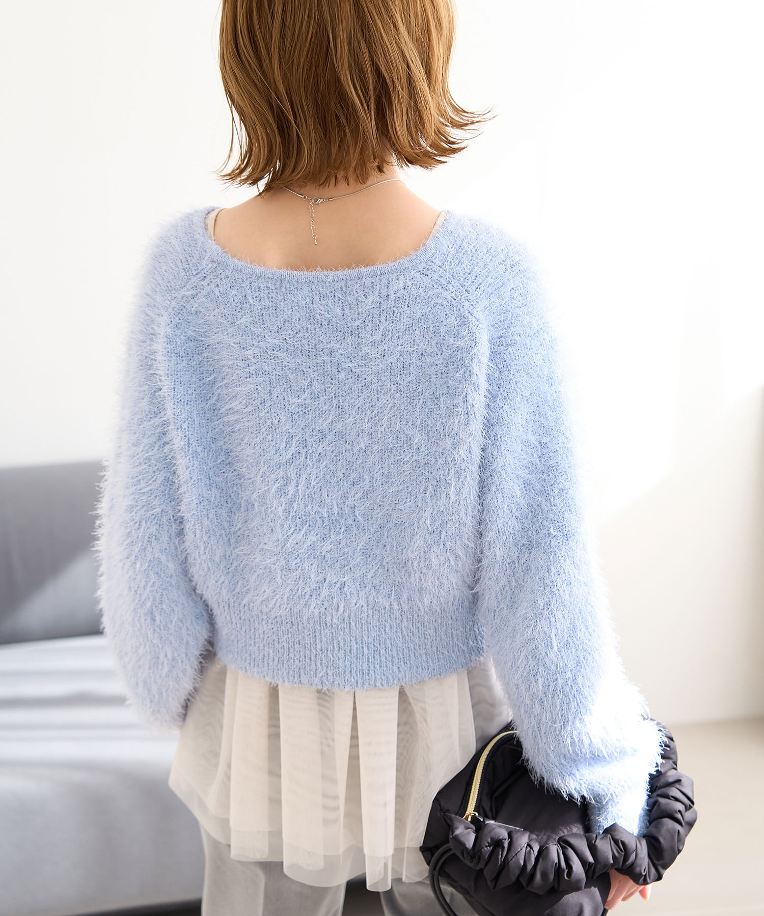 Rope&rsquo;Picnic「シャギーニットショート丈プルオーバー」|ニット・セーター|