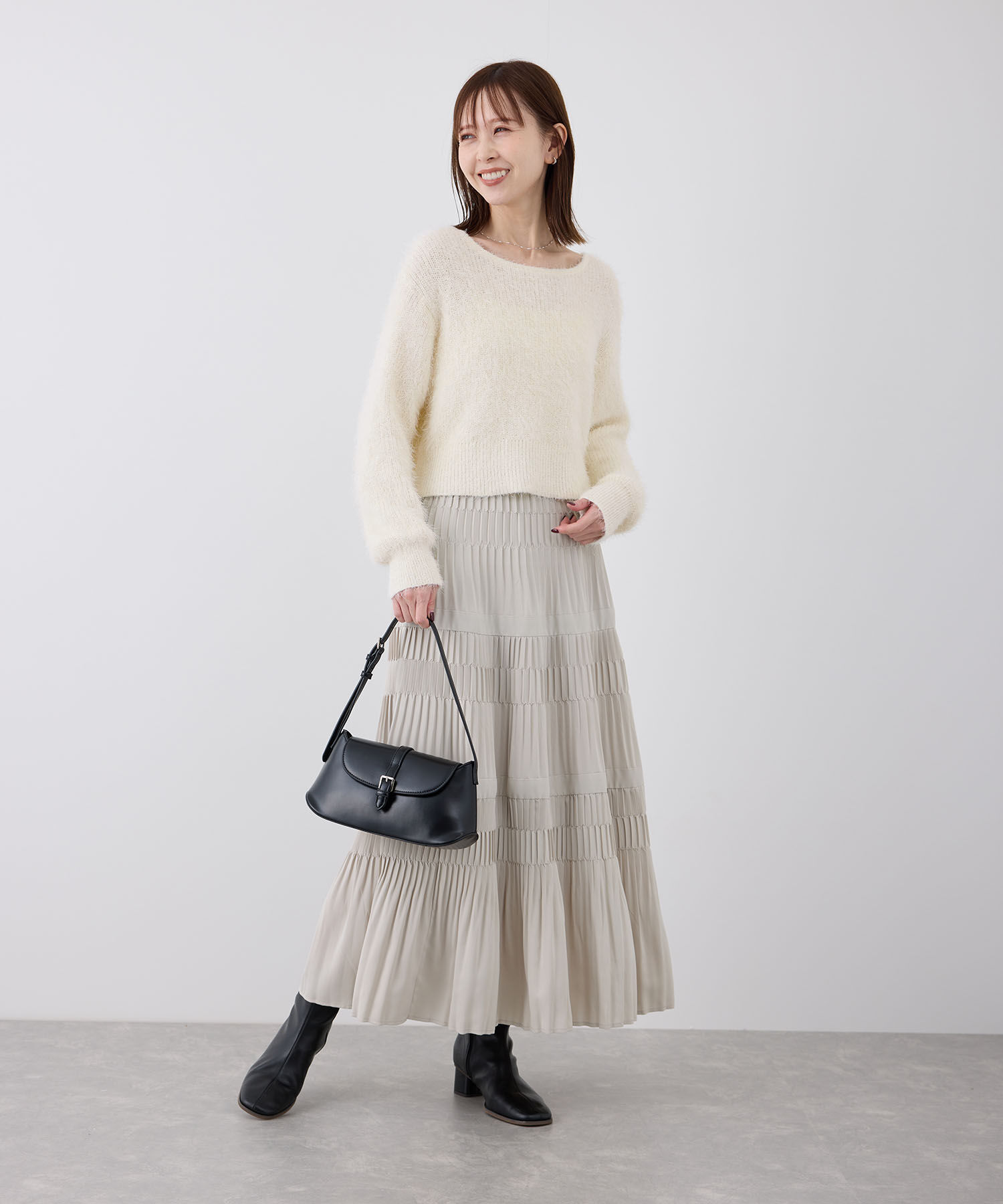 Rope&rsquo;Picnic「シャギーニットショート丈プルオーバー」|ニット・セーター|