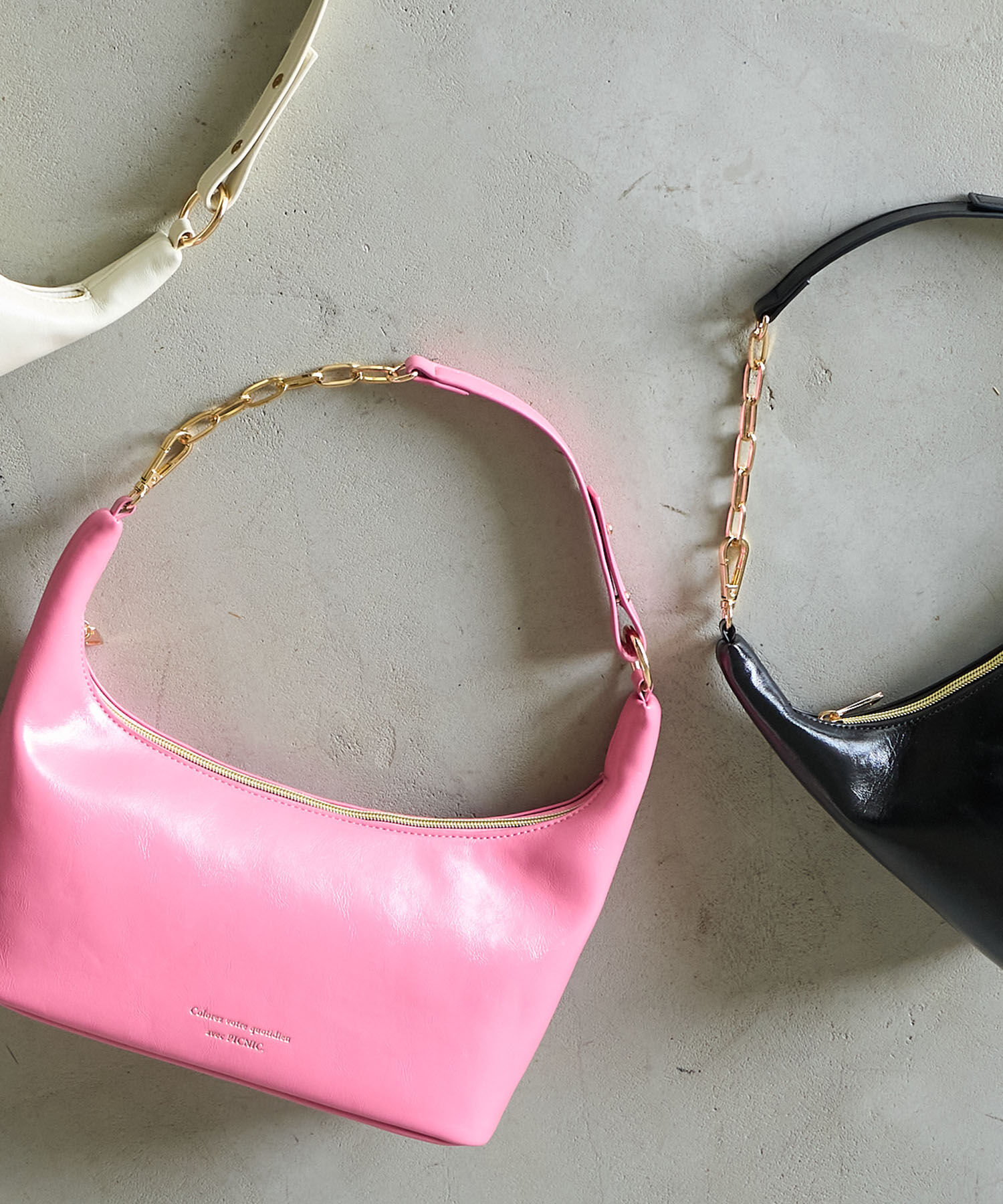 ROPE PICNIC PASSAGE「リンクルエナメルワイドワンショルダー＆クラッチバッグ」|ショルダー・メッセンジャー|