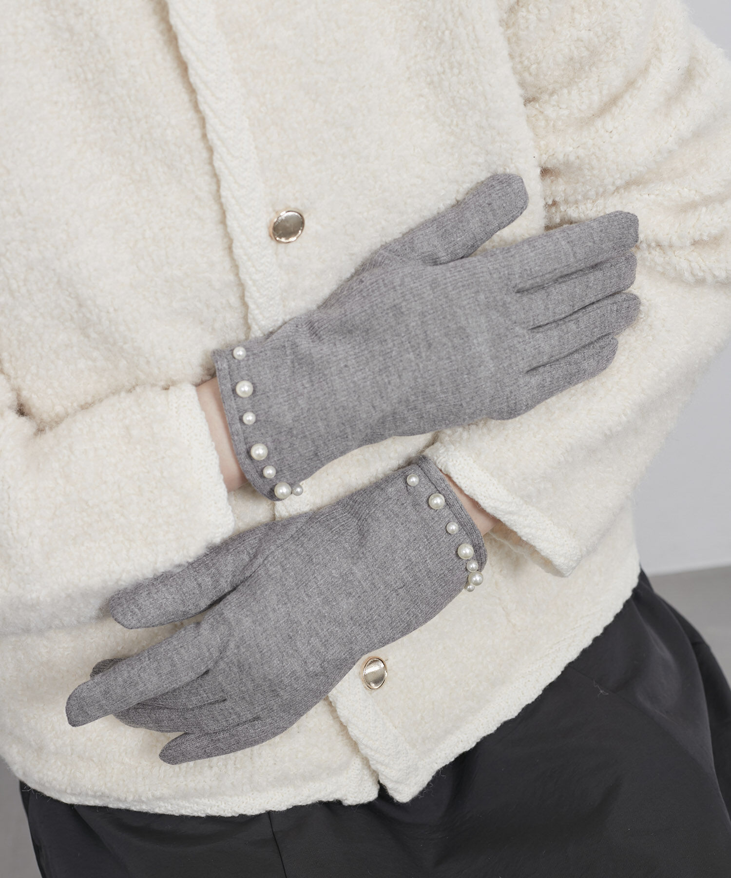 ROPE PICNIC PASSAGE「パール/リブジャージーグローブ」|手袋|