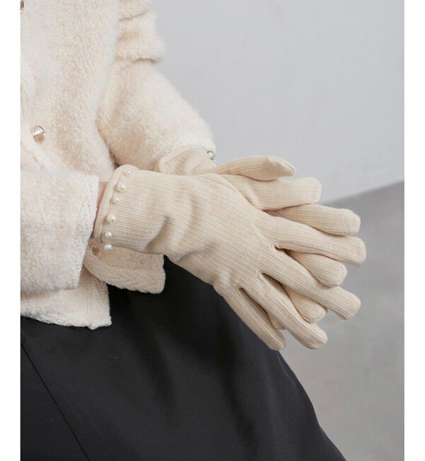 ROPE PICNIC PASSAGE「パール/リブジャージーグローブ」|手袋|