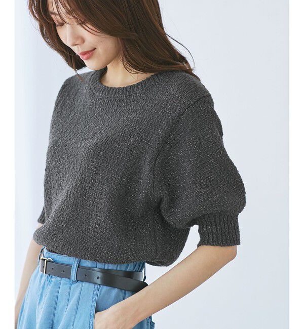 Rope&rsquo;Picnic「ラメ混綿ニットハーフスリーブプルオーバー」|ニット・セーター|スミクロ(05)