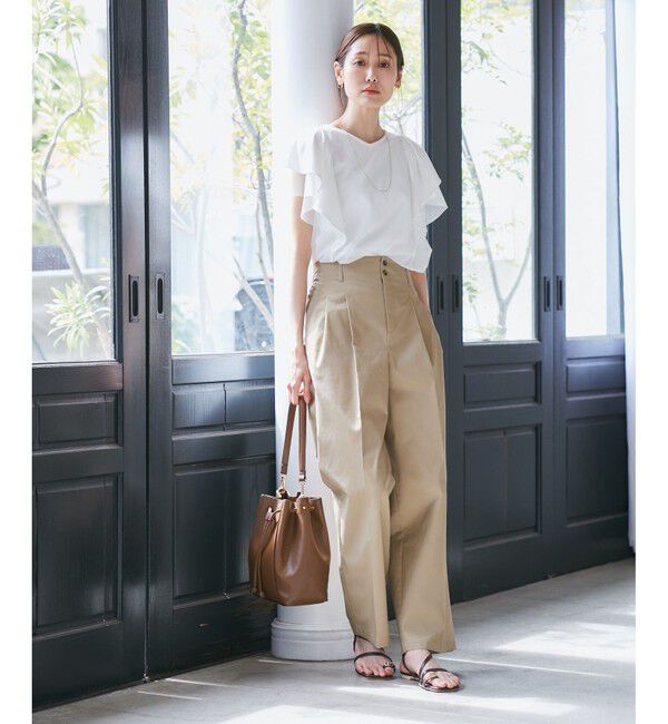 Rope&rsquo;Picnic「【UVカット・接触冷感】Cutee チュールフリルトップス」|Tシャツ・カットソー|