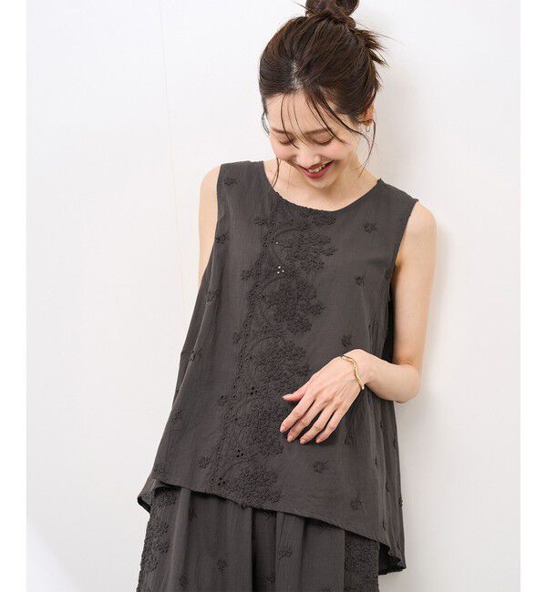 Rope&rsquo;Picnic「3Dレースノースリーブブラウス」|シャツ・ブラウス|