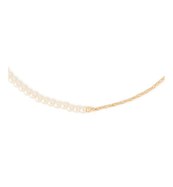 ROPE PICNIC PASSAGE「チェーン&times;パールショートスライドネックレス」|ネックレス|