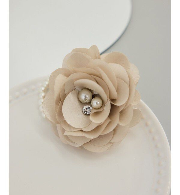 ROPE PICNIC PASSAGE「パール&times;サテンフラワーコサージュ」|ブローチ・コサージュ|