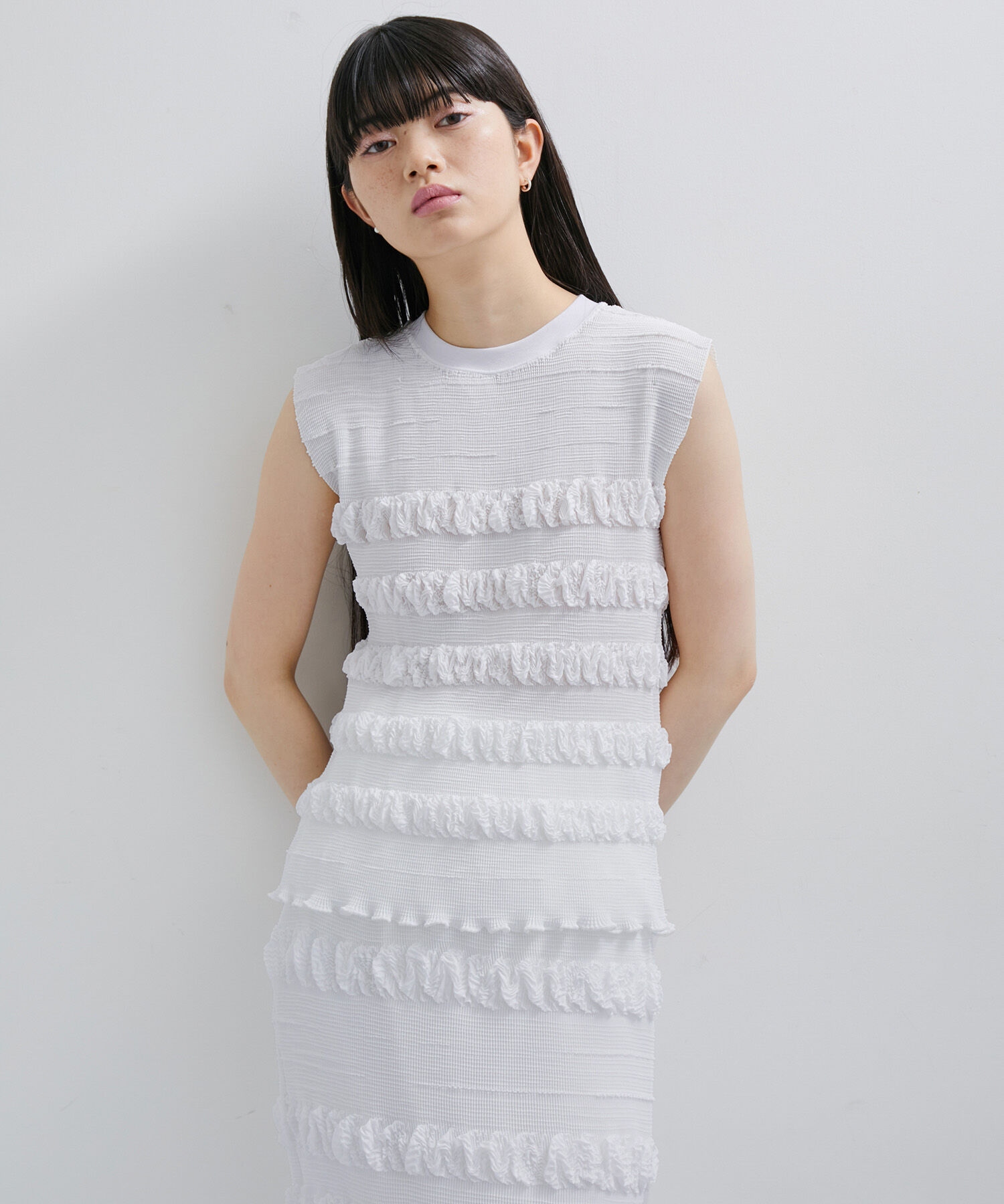 ADAM ET ROPE'「【セットアップ対応】マドレーヌプリーツトップス」|Tシャツ・カットソー|