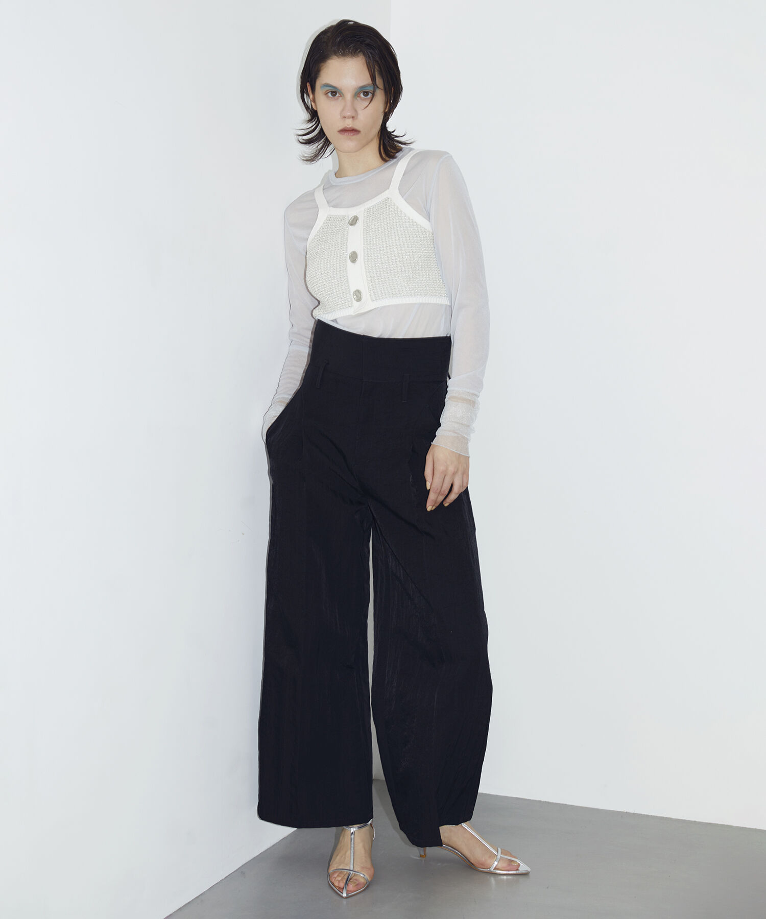 ADAM ET ROPE'「ラメパターンニットキャミ」|キャミソール|