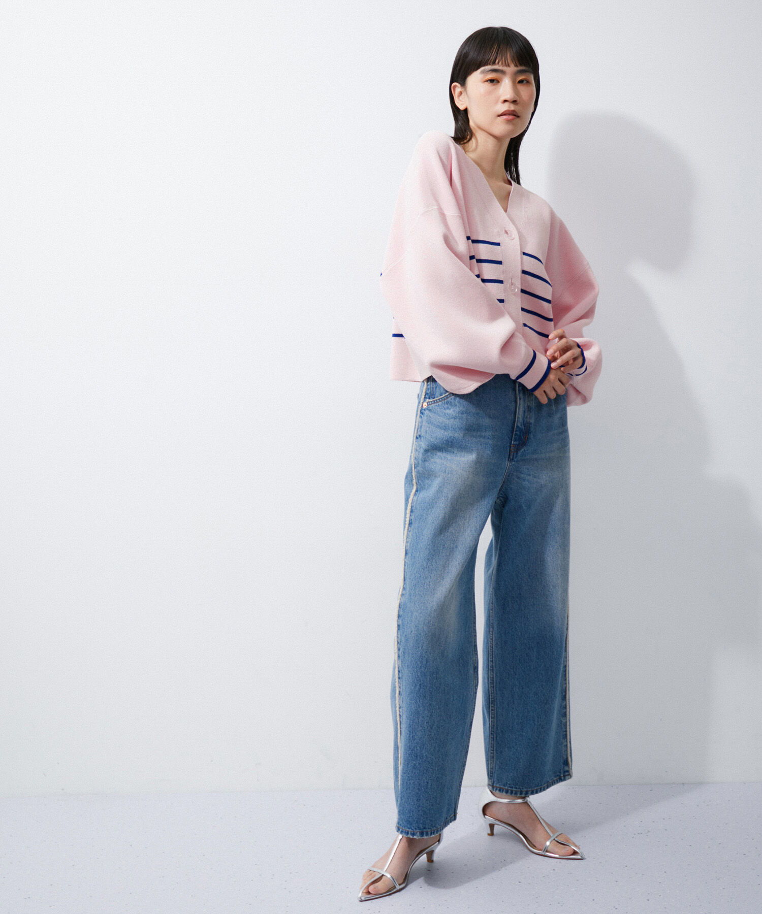 ADAM ET ROPE'「ミラノリブニットカーディガン」|カーディガン|