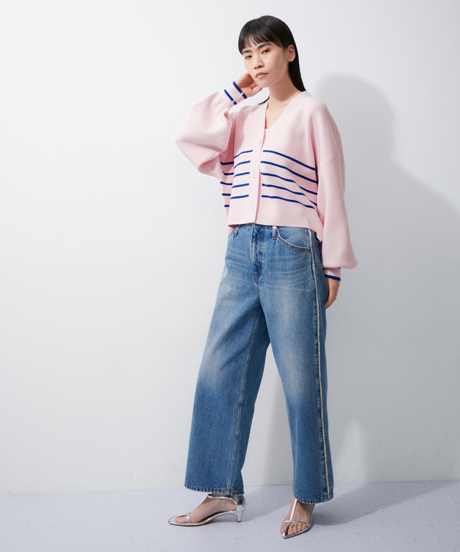 ADAM ET ROPE'「ミラノリブニットカーディガン」|カーディガン|