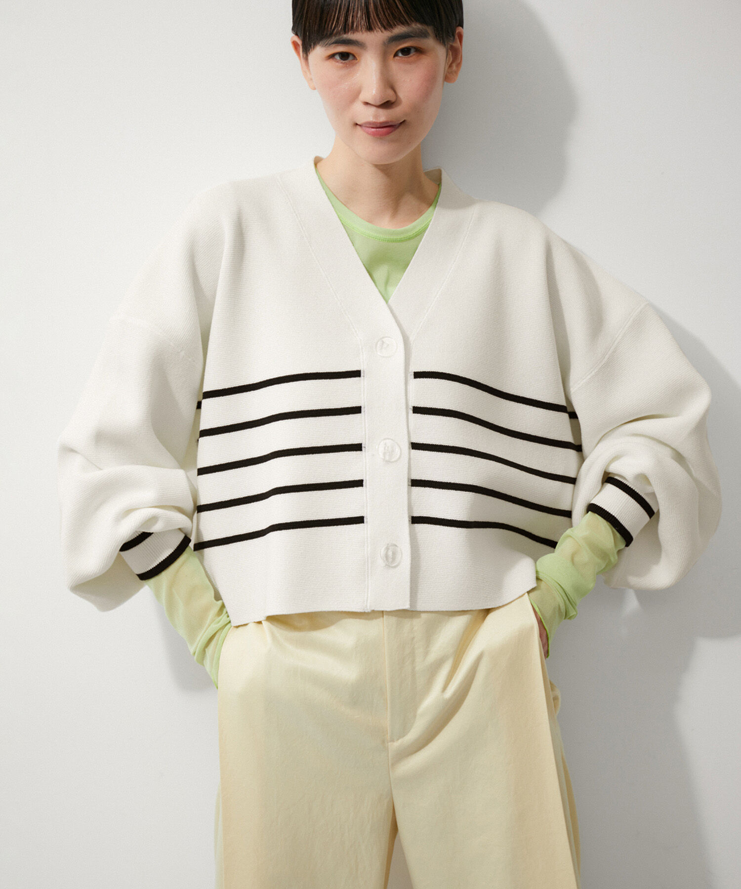 ADAM ET ROPE'「ミラノリブニットカーディガン」|カーディガン|